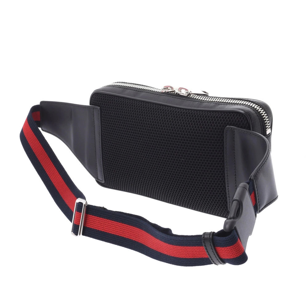 Gucci Bag GG Bum Belt Leather Gray Supreme Tiger Canvas Soft Black Body Belt